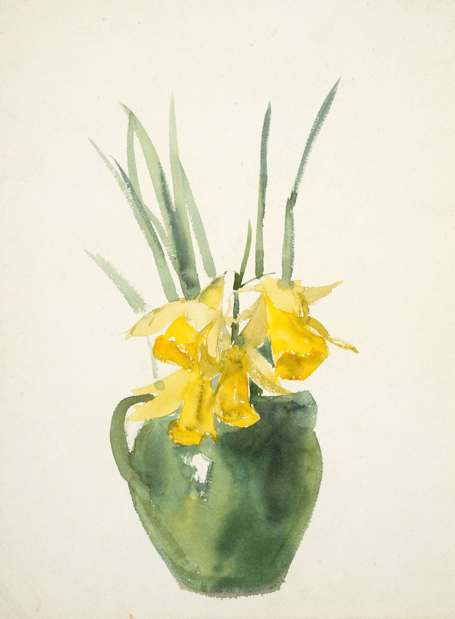 Buketter af gule blomster (akvarel på vævet papir) af Barbara Leigh Smith Bodichon