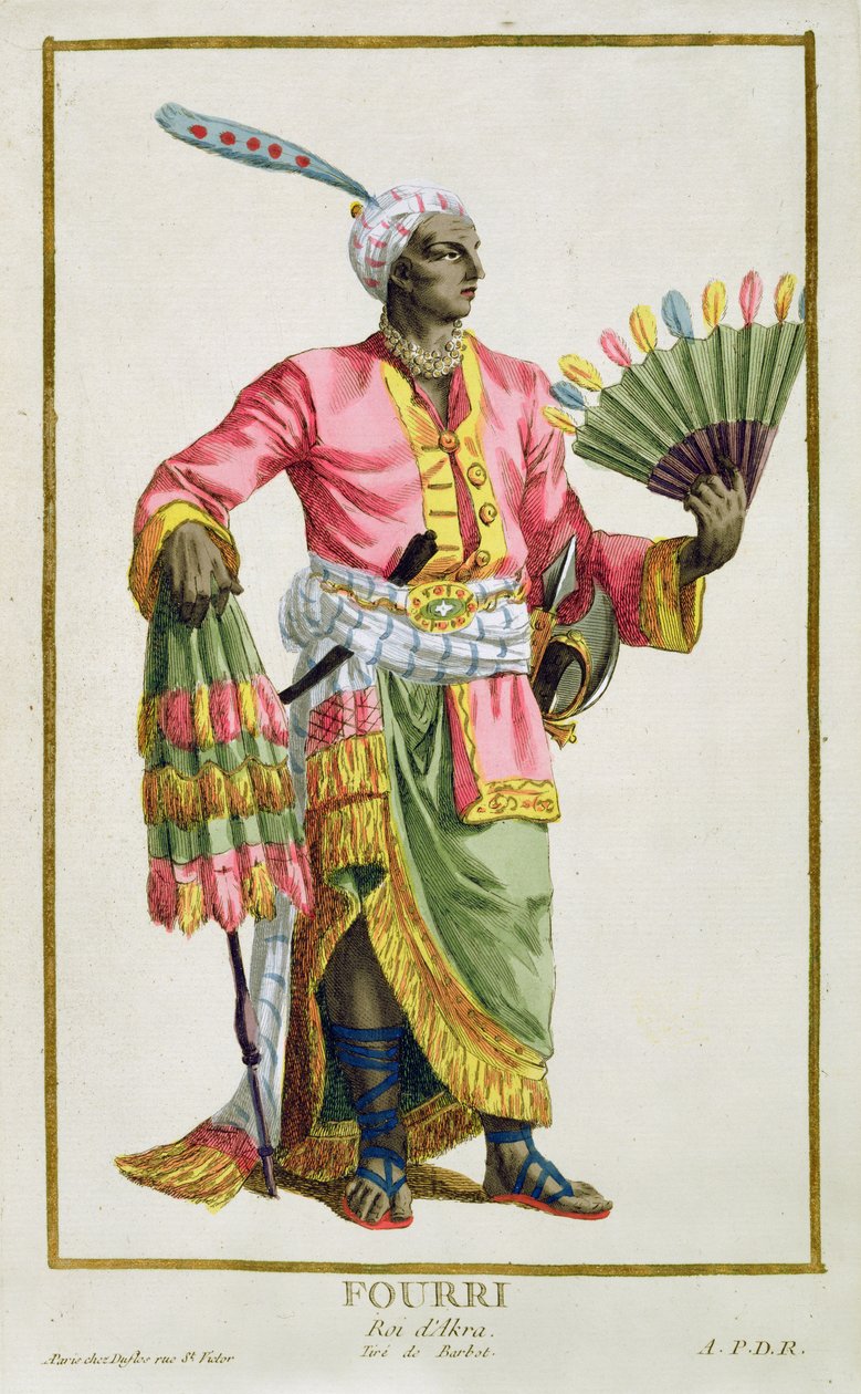 Fourri, konge af Akkra, graveret af Pierre Duflos (1742-1816), 1780 (kobberstik) af Barbot