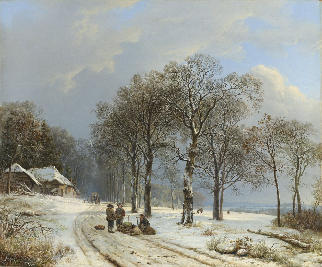 Vinterlandskab, 1835-8 af Barend Cornelis Koekkoek