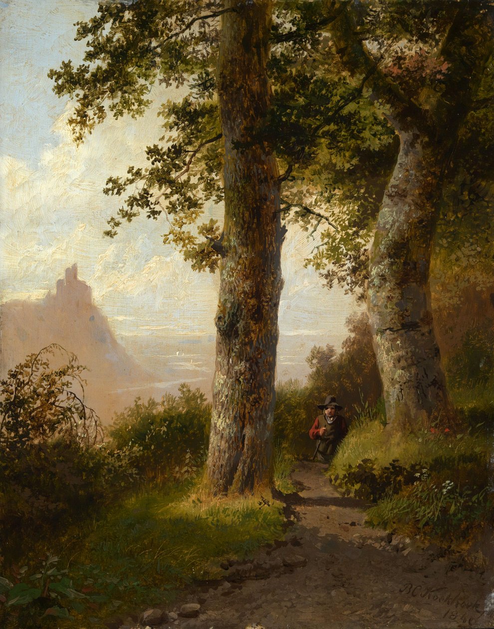 Bjergskov om morgenen af Barend Cornelis Koekkoek