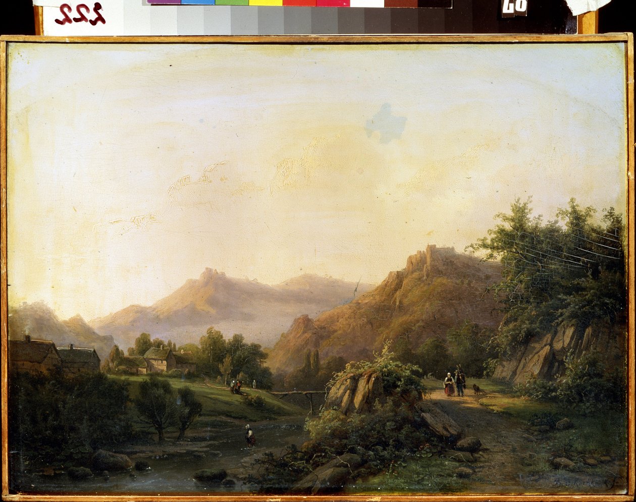Landskab med en måde. Maleri af Barend Cornelis Koekkoek (1803-1862). Olie på lærred. hollandsk kunst. M. Kroshitsky kunstmuseum, Sevastopol (Sevastopol), Ukraine af Barend Cornelis Koekkoek
