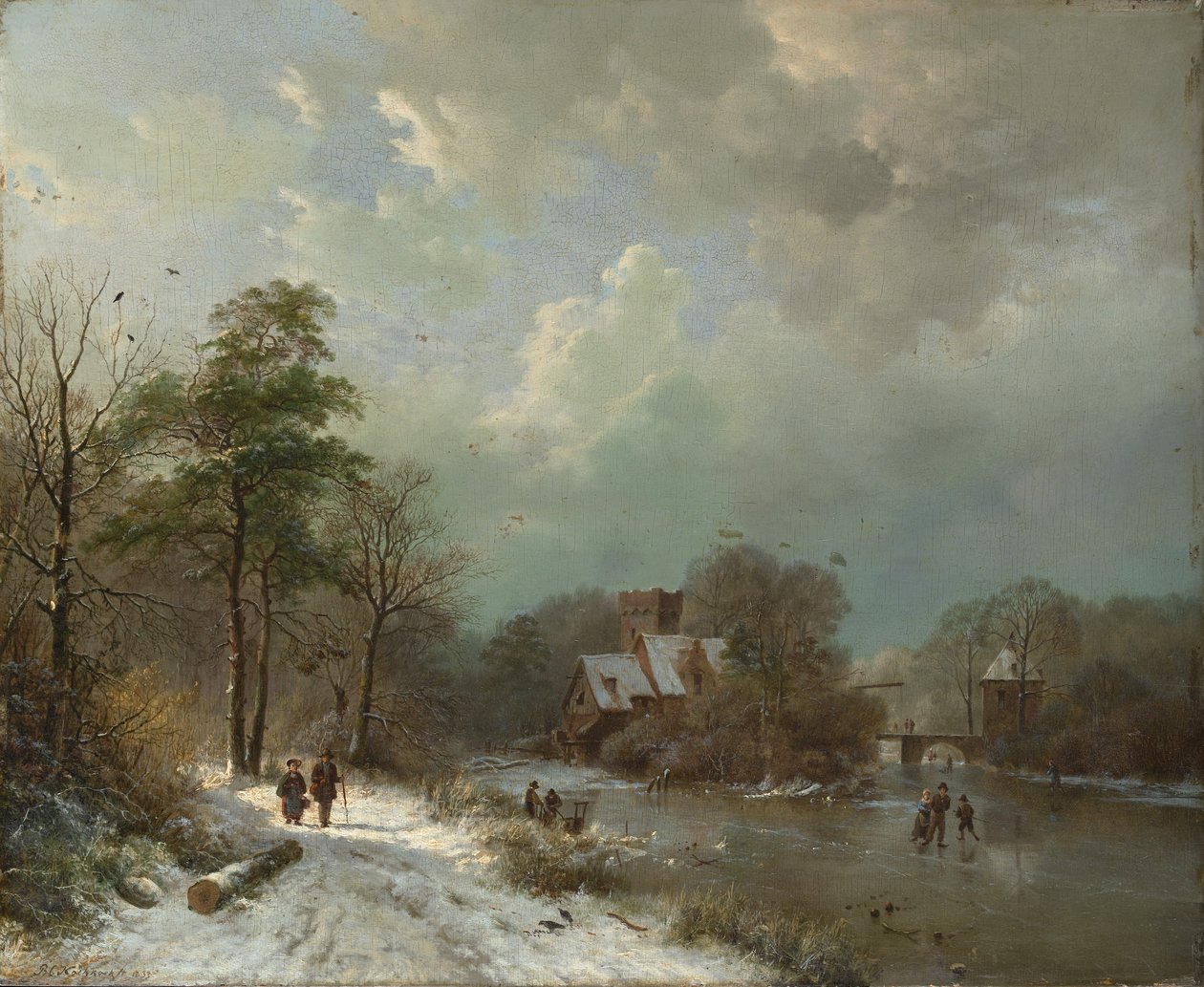 Vinterlandskab, Holland, 1833. af Barend Cornelis Koekkoek