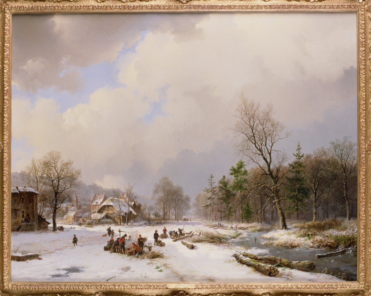 Vinterscene af Barend Cornelis Koekkoek