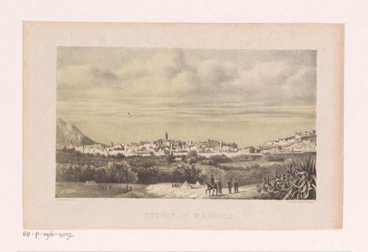 Udsigt over Tetouan i Marokko Tetouan i Marokko (titel på objekt) af Barend Leonardus Hendriks
