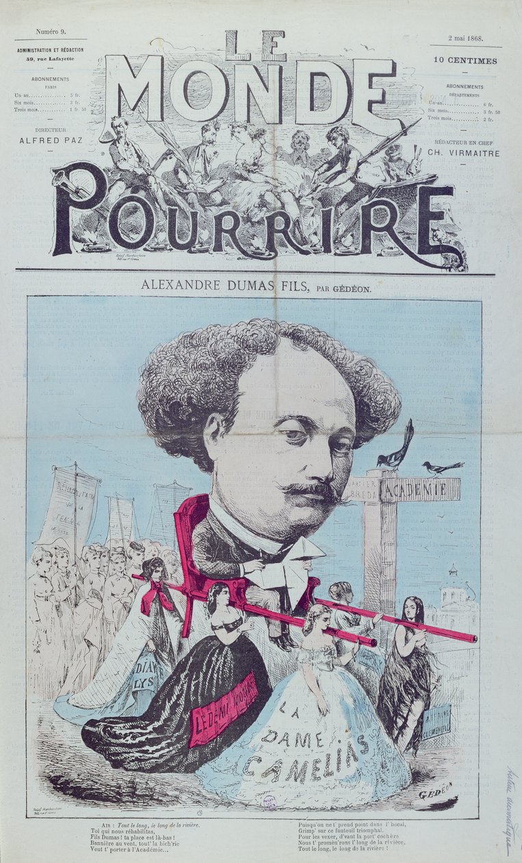 Karikatur af Alexandre Dumas, fils til magasinet 