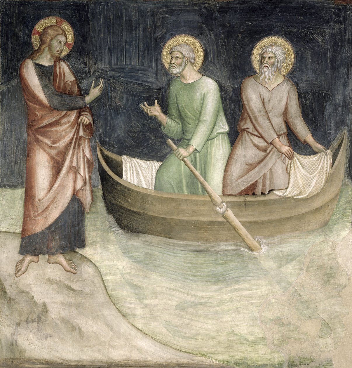 The Calling of St. Peter, fra en række scener i Det Nye Testamente af Barna da Siena