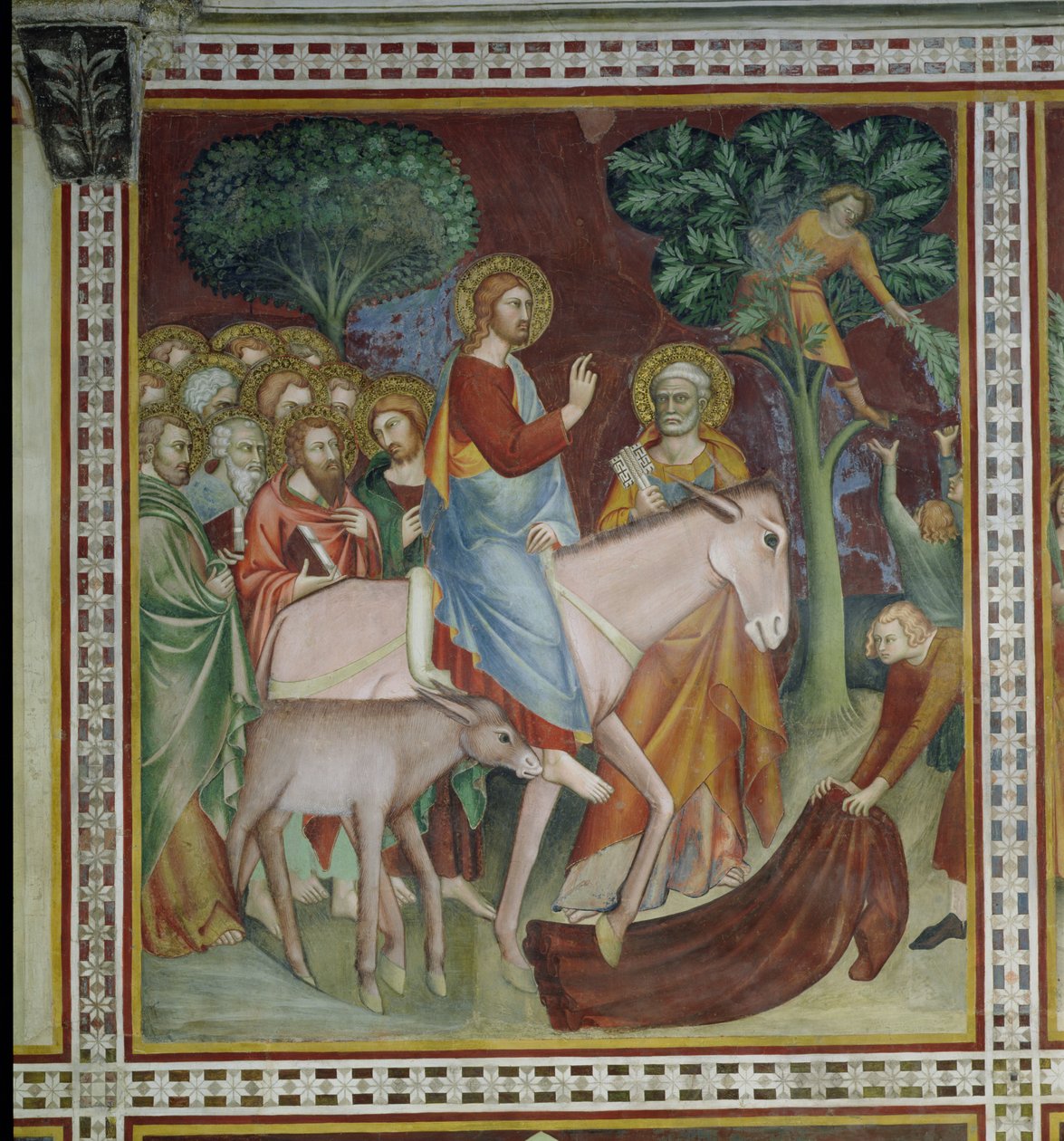 Kristi indtog i Jerusalem, fra en række scener i Det Nye Testamente af Barna da Siena