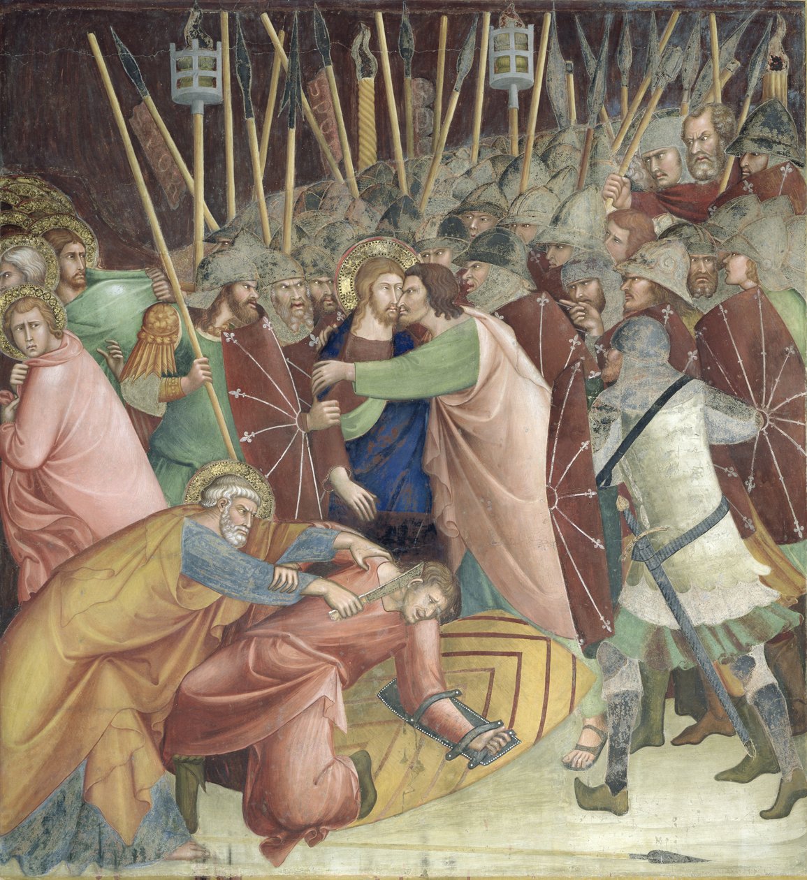 The Kiss of Judas, fra en serie af scener i Det Nye Testamente af Barna da Siena