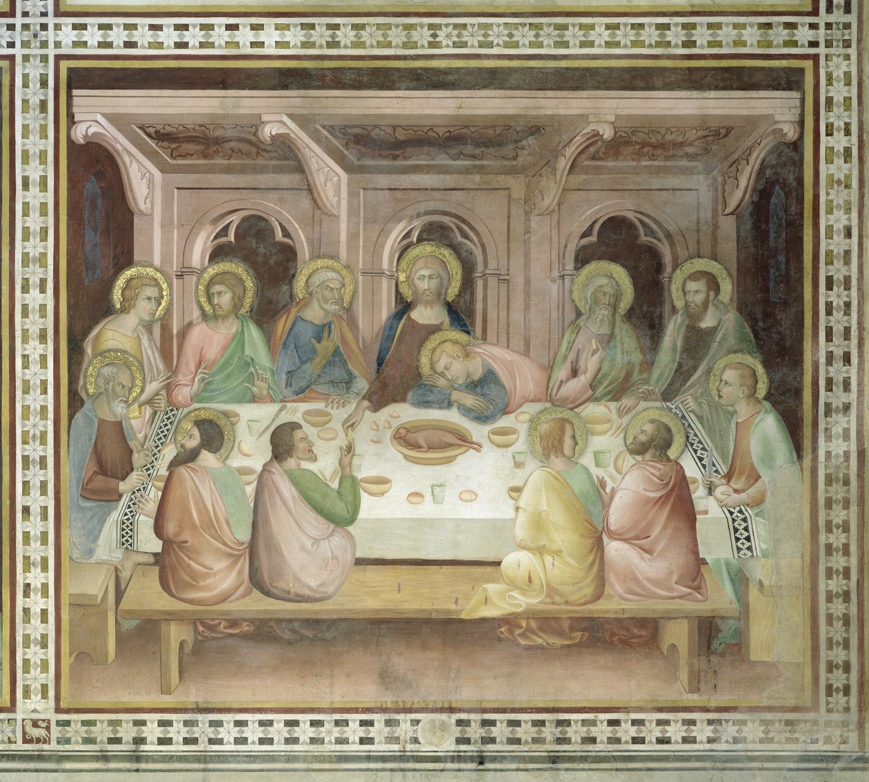 Den sidste nadver, fra en serie af scener i Det Nye Testamente af Barna da Siena
