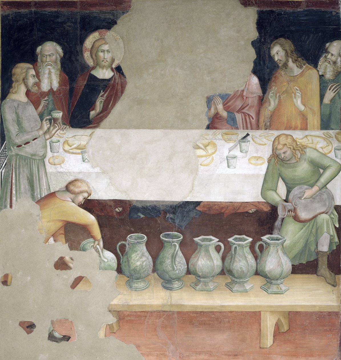 Ægteskabet i Kana, fra en række scener i Det Nye Testamente af Barna da Siena