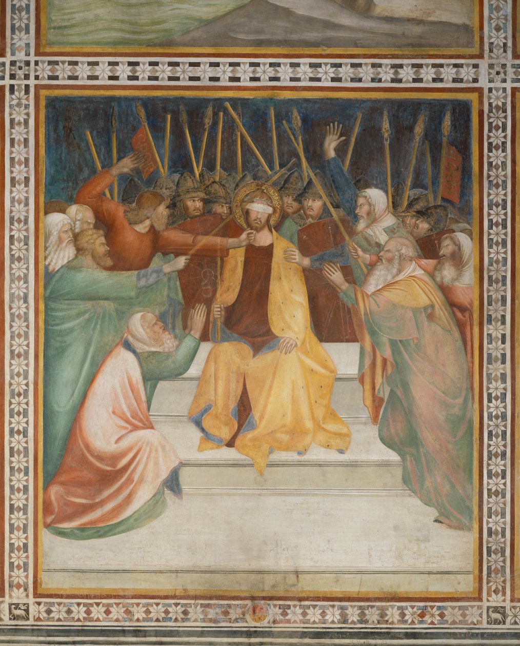 Scene fra Det Nye Testamente: Kroning med torne (fresco) af Barna da Siena