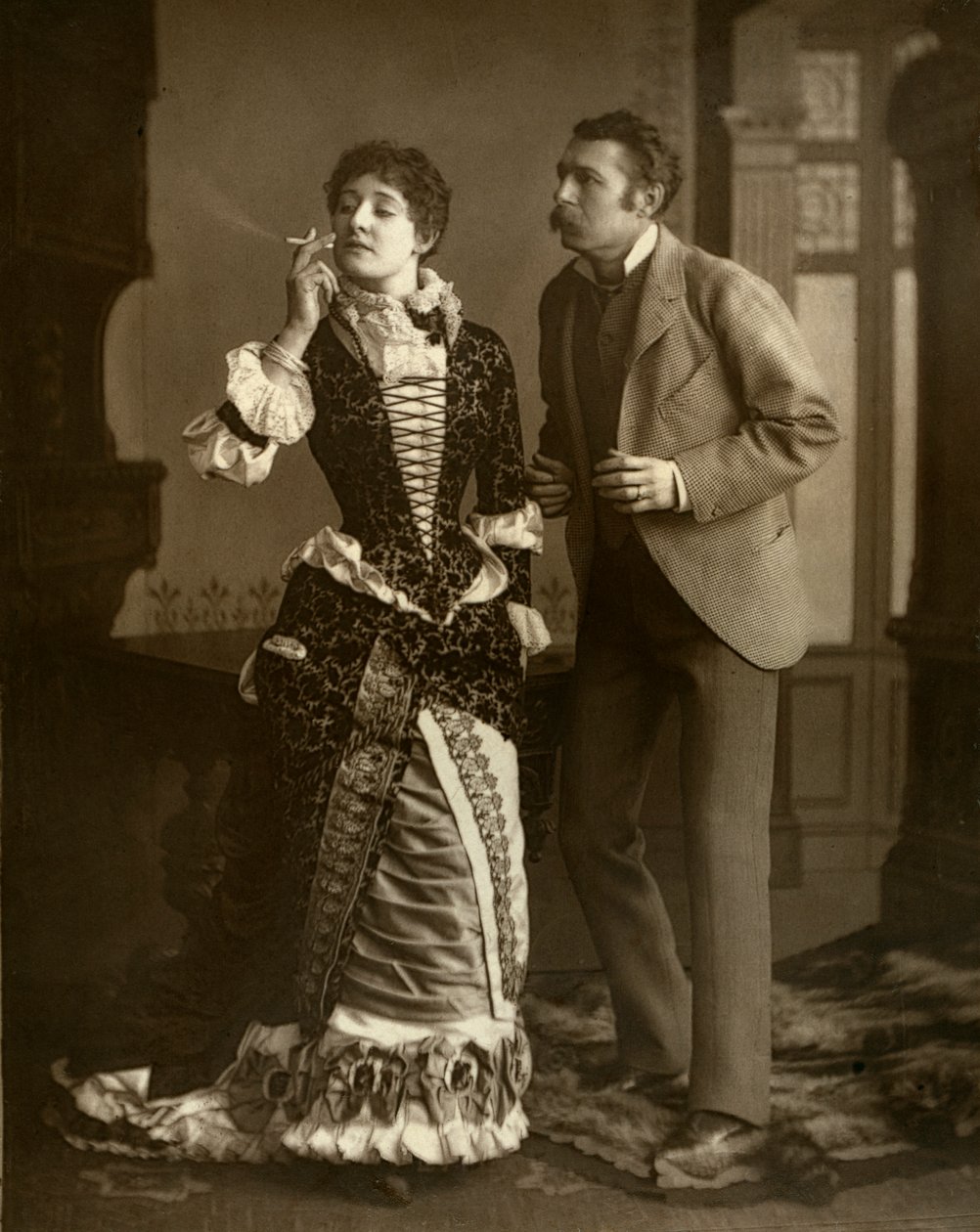 Mary Rorke og Charles Wyndham, britiske skuespillere, 1882 af Barnes and Bell Brown