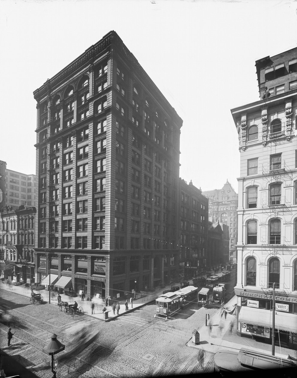 105 West Monroe Street, Chicago, Illinois, USA, ca. 1895 (s/h-billede) af Barnes and Crosby