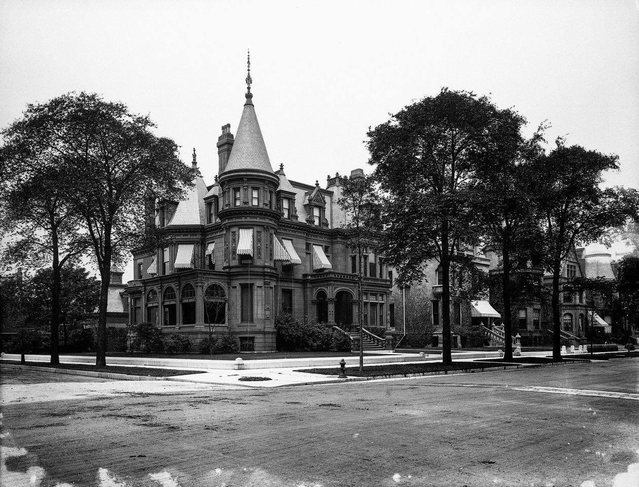 Charles P. Libby bopæl på 3358 South Michigan Avenue, Chicago, Illinois, USA, ca. 1905 (s/h-foto) af Barnes and Crosby