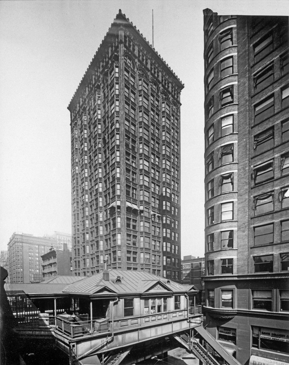 Fisher Building, Chicago, Illinois, USA, ca. 1896 (s/h-billede) af Barnes and Crosby