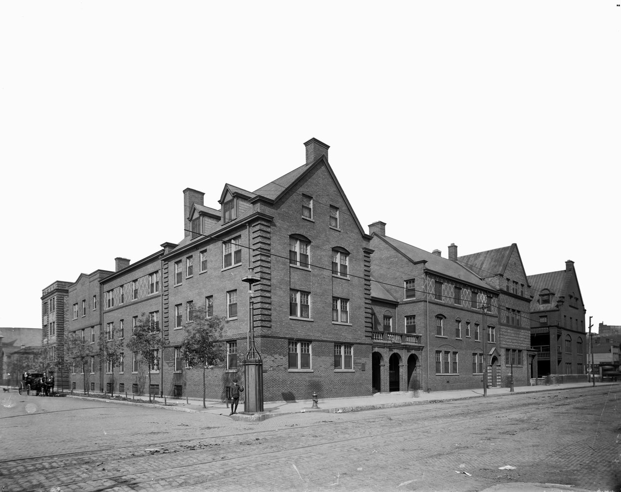 Hull House, Chicago, Illinois, USA, ca. 1905 (s/h-billede) af Barnes and Crosby