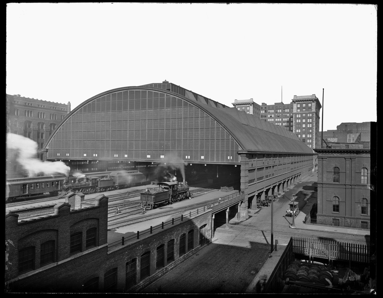 LaSalle Street Station, Chicago, Illinois, USA, ca. 1905 (s/h-billede) af Barnes and Crosby