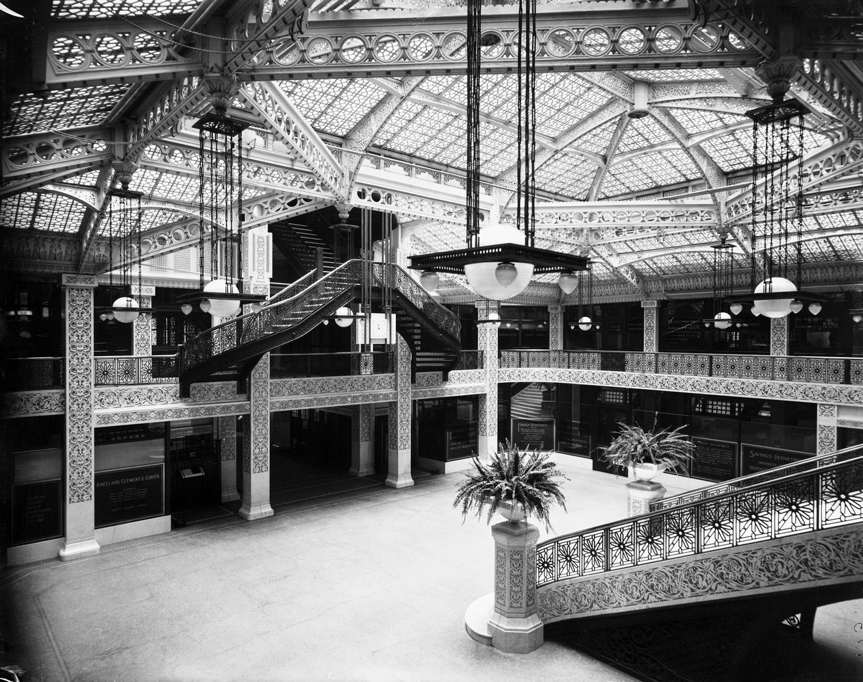 Lobbyen i Rookery Building, Chicago, Illinois, USA af Barnes and Crosby