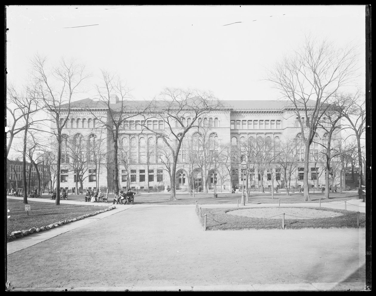Newberry Library, Chicago, Illinois, USA, ca. 1905 (s/h-billede) af Barnes and Crosby