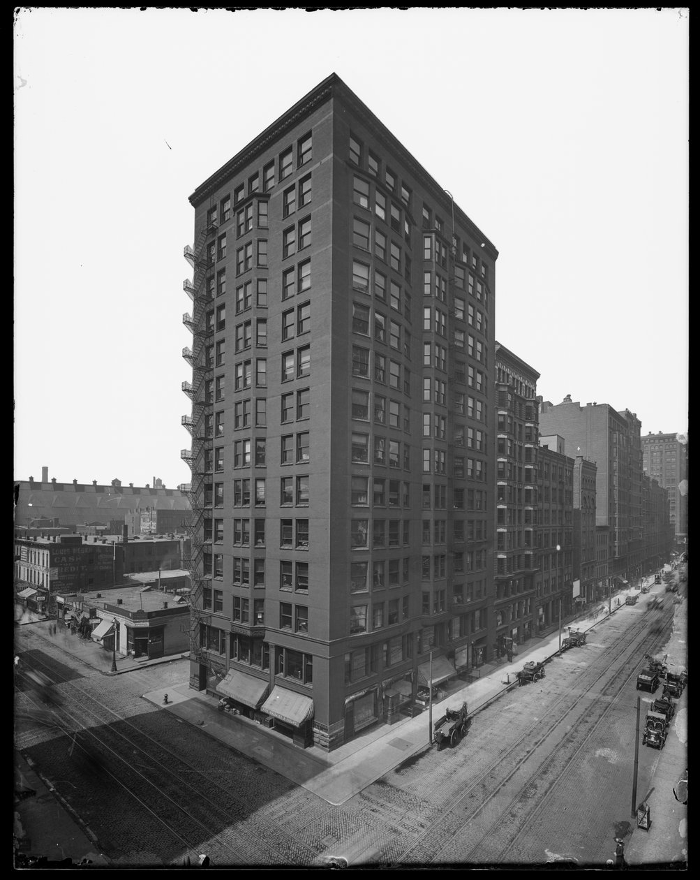 Pontiac Building, Chicago, Illinois, USA, ca. 1891 (s/h-billede) af Barnes and Crosby