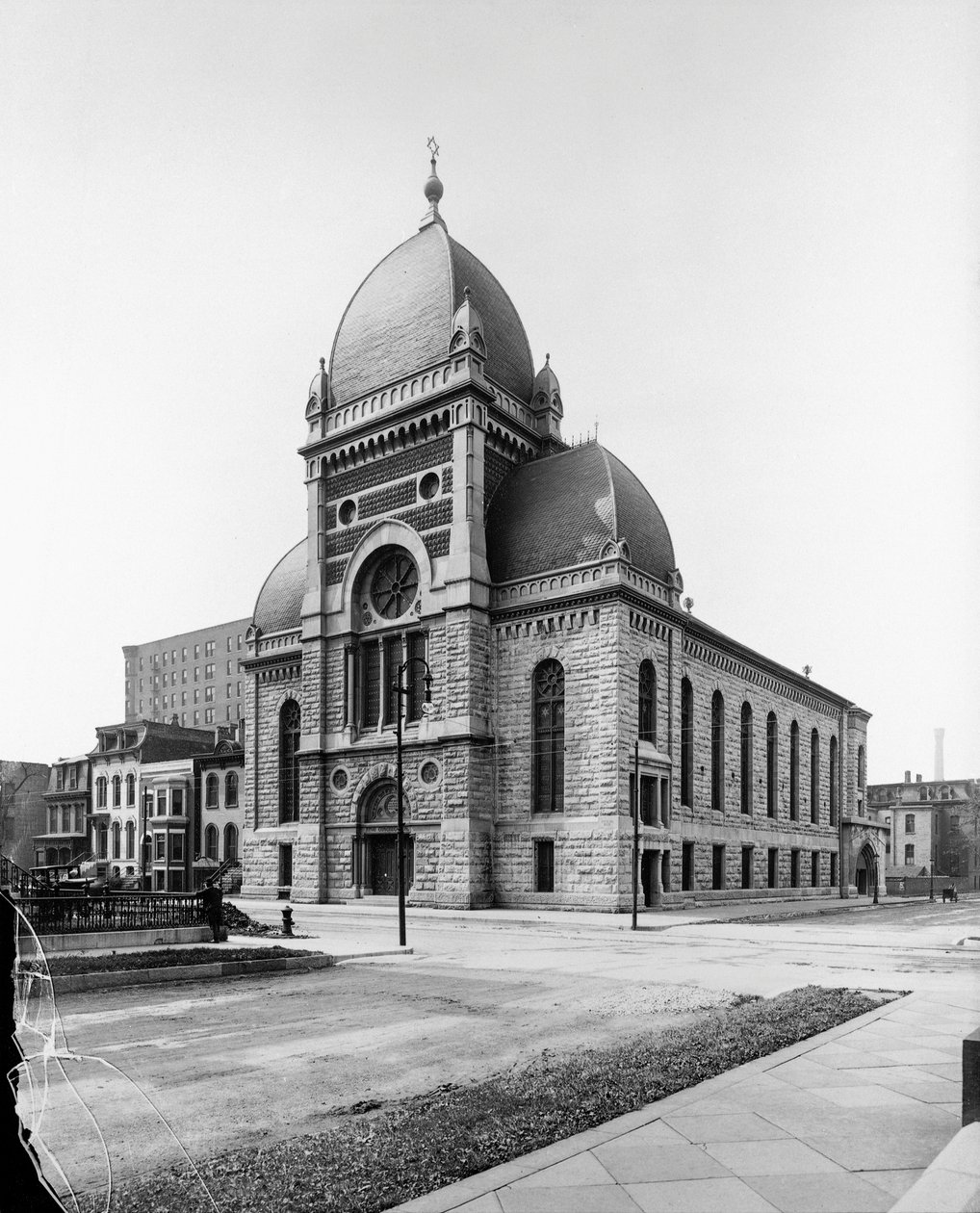 Sinai Congregation, Chicago, Illinois, USA, ca. 1900 (s/h-billede) af Barnes and Crosby