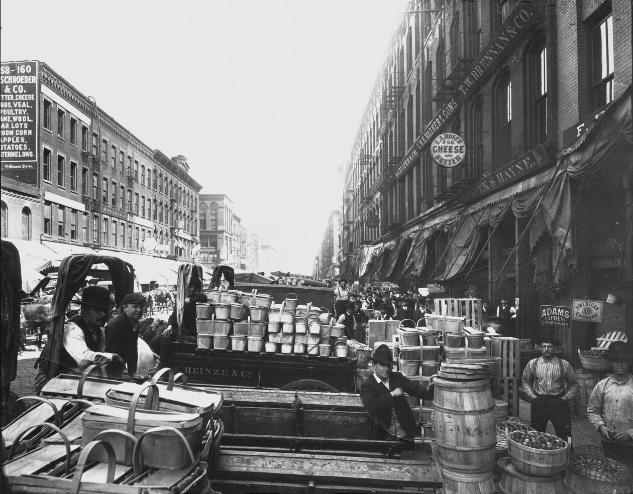 South Water Street Market, Chicago, Illinois, USA, ca. 1905 (s/h-billede) af Barnes and Crosby