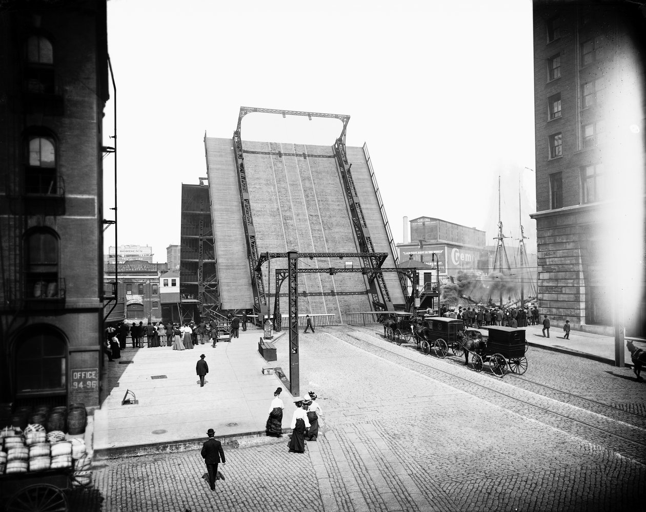 State Street Bridge, Chicago, Illinois, USA, ca. 1905 (s/h-billede) af Barnes and Crosby