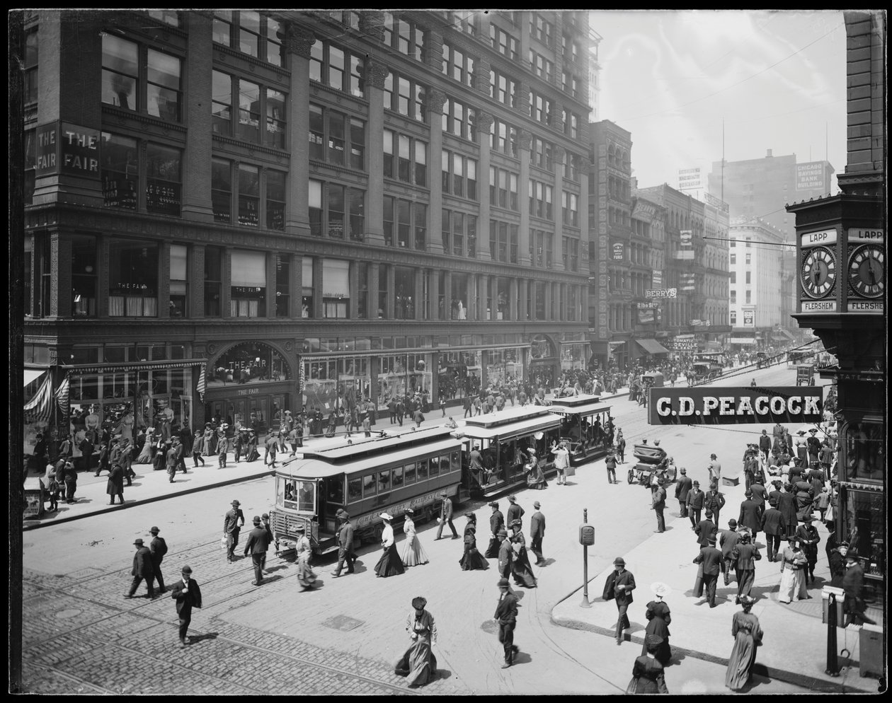Udsigt over The Fair Store på State Street, Chicago, Illinois, USA, ca. 1905 (s/h-foto) af Barnes and Crosby