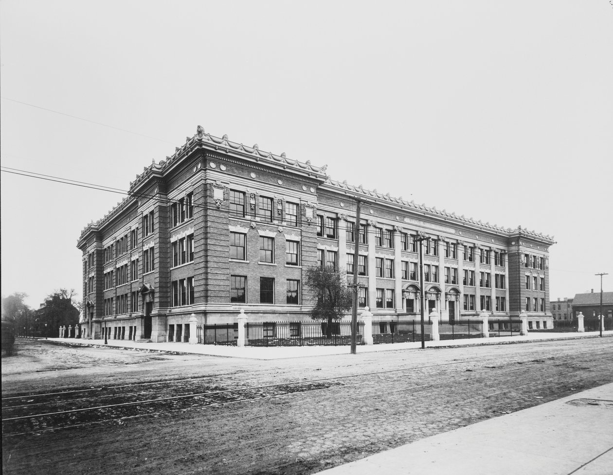 Wendell Phillips High School, Chicago, Illinois, USA, ca. 1904 (s/h-billede) af Barnes and Crosby