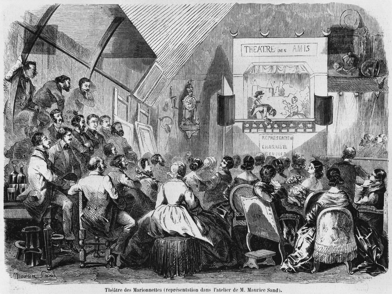 Dukketeater i Maurice Sands atelier, 1870 af Maurice Sand