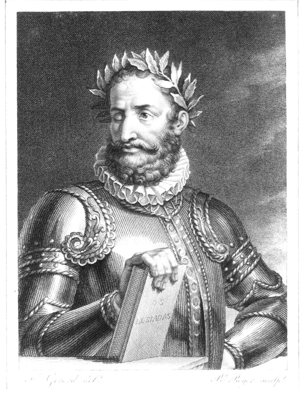 Luiz Vaz de Camoes (1524-1580) graveret af B. Roger af Baron François Pascal Simon Gérard