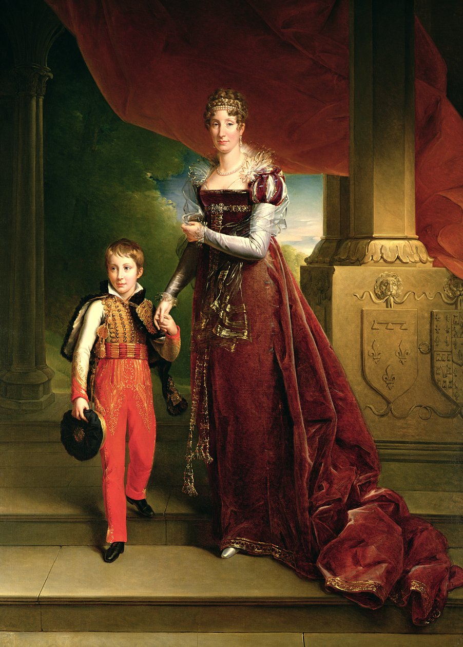 Marie Amelie de Bourbon (1782-1866) hertuginde af Orleans og hendes søn, prins Ferdinand (1810-42) hertug af Chartres af Baron François Pascal Simon Gérard