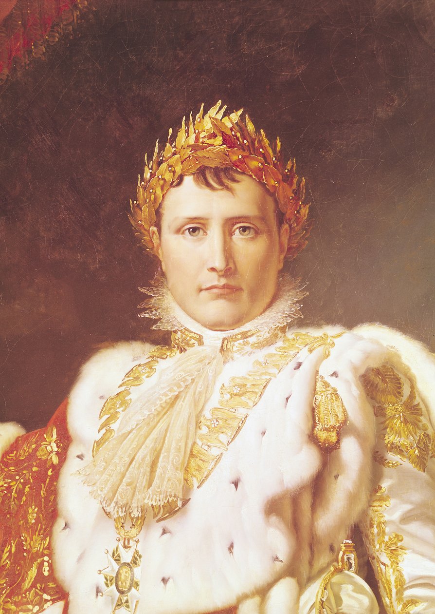 Napoleon I (1769-1821) i Coronation Robes, ca. 1804 (detalje af 57327) af Baron François Pascal Simon Gérard