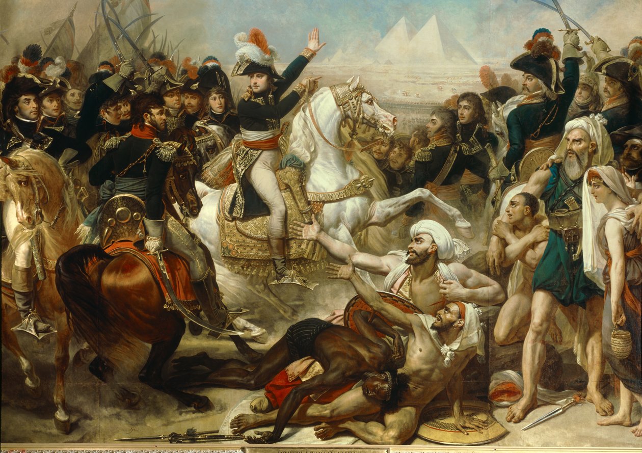 Kampagne (Ekspedition) af Egypten (1798-1801): Napoleon Bonaparte haranerer hæren før slaget ved pyramiderne, 21. juli af Baron Antoine Jean Gros