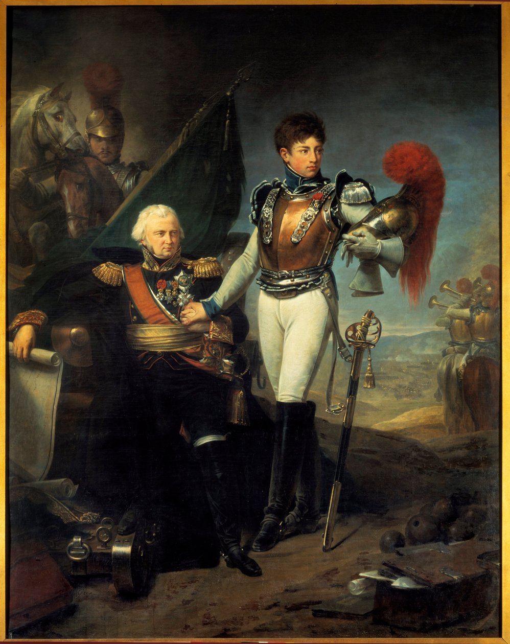 Portræt af Jean Lariboisiere (1759-1812) og hans søn Honore i slaget ved Moskova af Baron Antoine Jean Gros