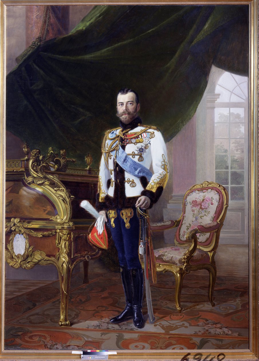 Portræt af kejser Nicholas II (1868-1918) af Baron Ernest Friedrich von Liphart