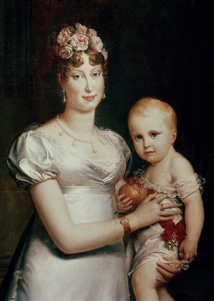 Marie-Louise (1791-1847) af Habsbourg-Lorraine og kongen af Rom (1811-32) (detaljer fra 18930) af Baron François Pascal Simon Gérard