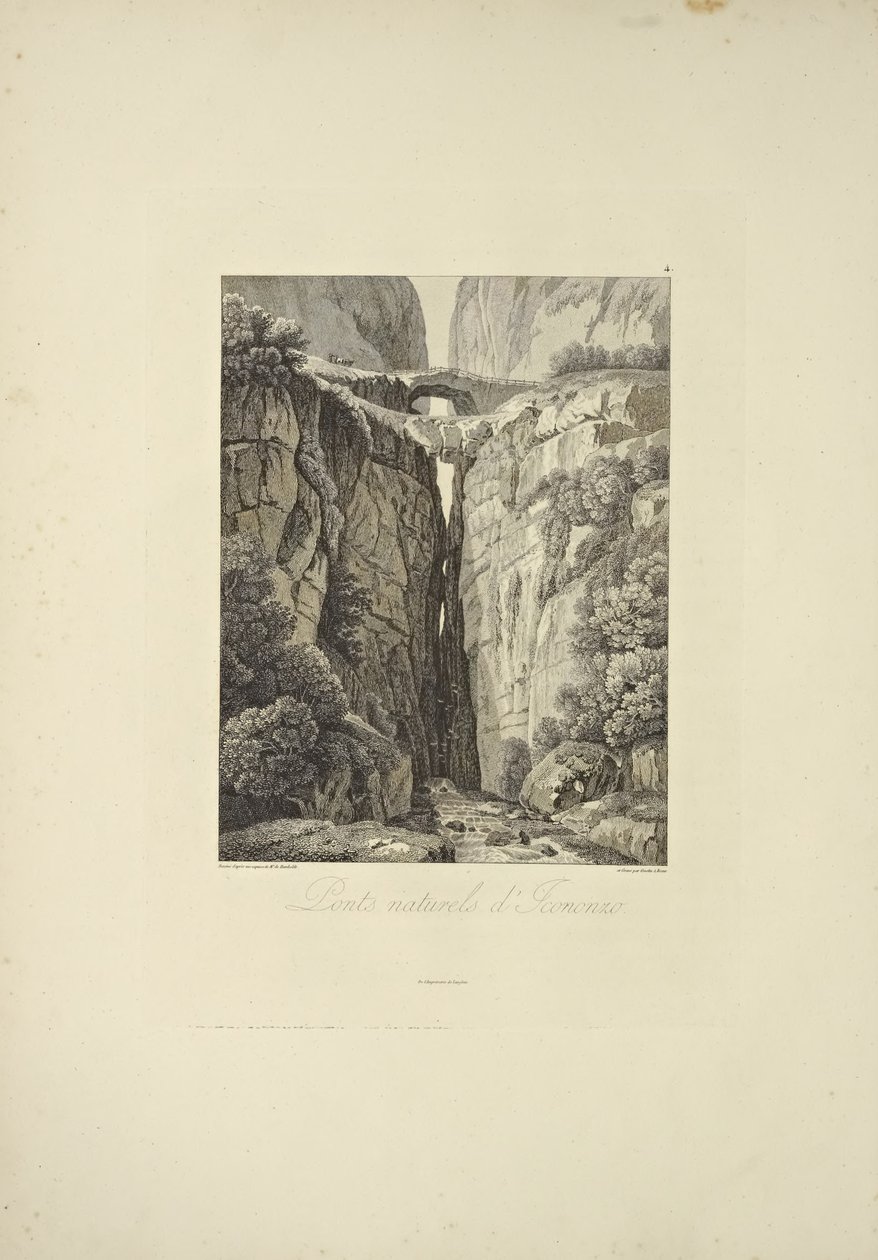 Natural Bridges of Icononzo, illustration fra "Views of the Cordilleras and Monuments of the Native Peoples of America" ​​af Alexander von Humboldt og Aime Bonpland, 1813 af Baron Friedrich Alexander von Humboldt
