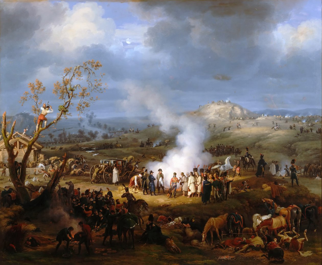 Napoleons bivuak på tærsklen til Austerlitz, 1. december 1805 af Baron Lejeune Louis François