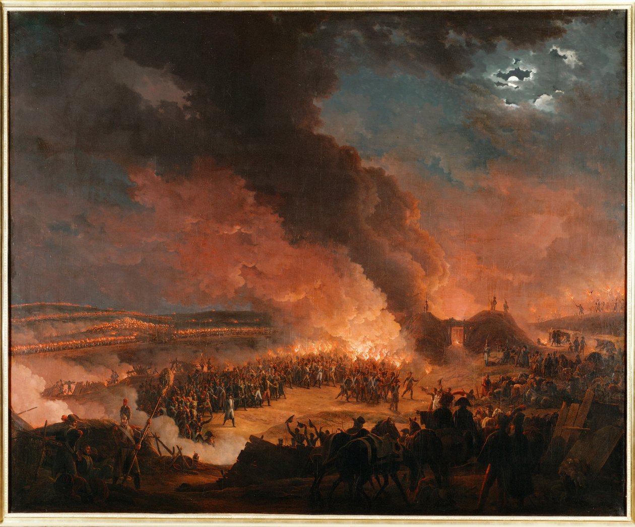 Napoleon I besøger bivuakkerne natten før slaget ved Austerlitz ... (maleri på lærred) af Baron Louis Albert Bacler d