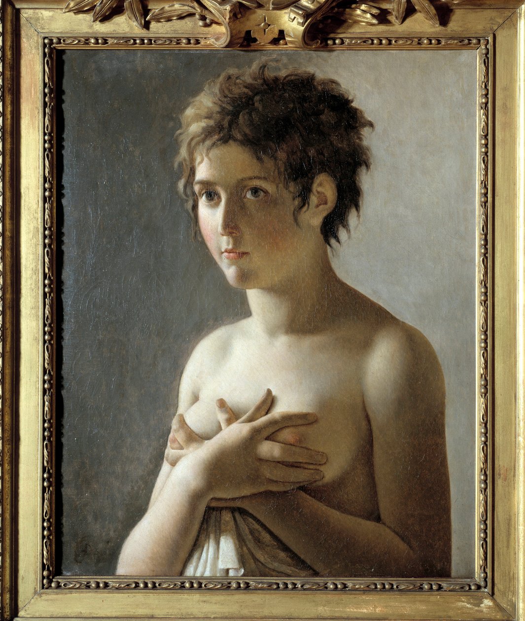 Portræt af en pige i bust-maleri af Pierre Narcisse (Pierre-Narcisse) Guerin (1774-1833) af Baron Pierre Narcisse Guerin