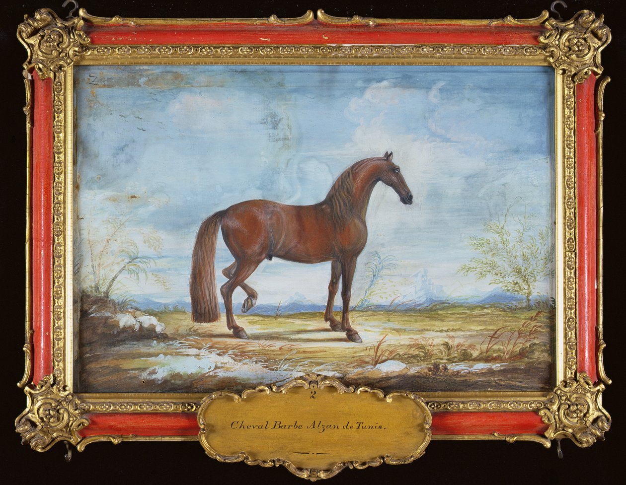 nr. 2 Alzan de Tunis, en Barbary-hest fra den spanske rideskole (wc på papir) af Baron Reis Eisenberg