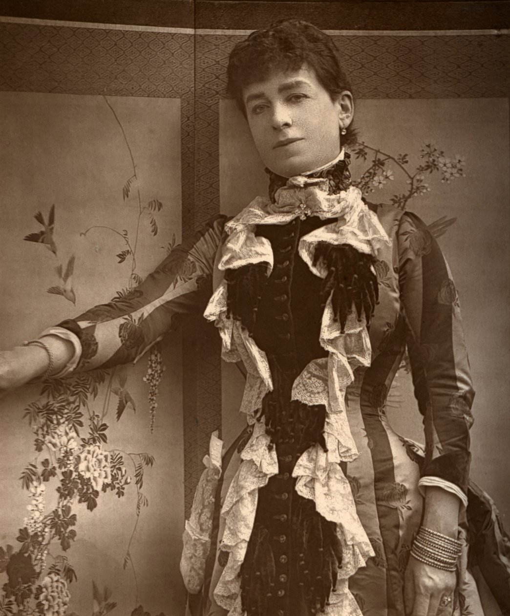 Den britiske skuespillerinde Lady Monckton i Jim the Penman, 1886 af Barraud