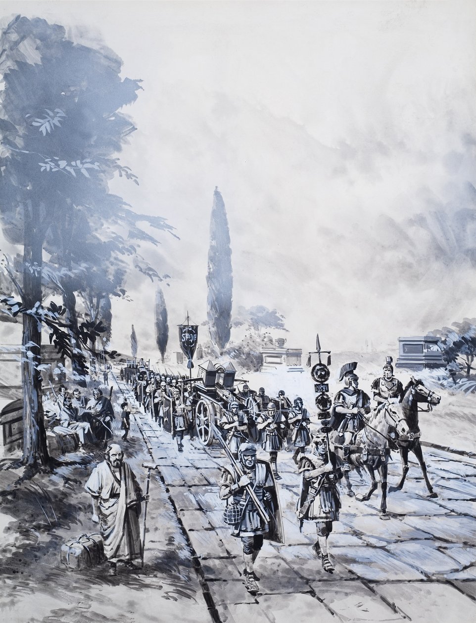 En romersk legion (gouache på papir) af Barrie Linklater