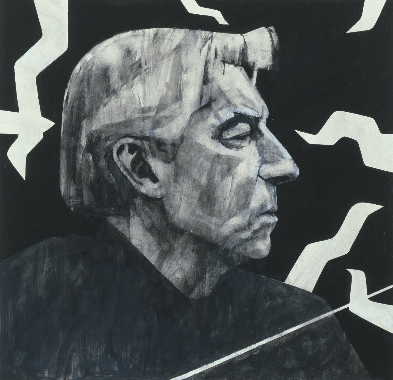 Portræt af Herbert von Karajan, illustration til The Sunday Times, 1970