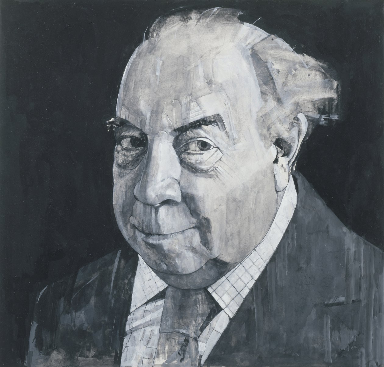 Portræt af J.B. Priestley, illustration til The Listener, 1970