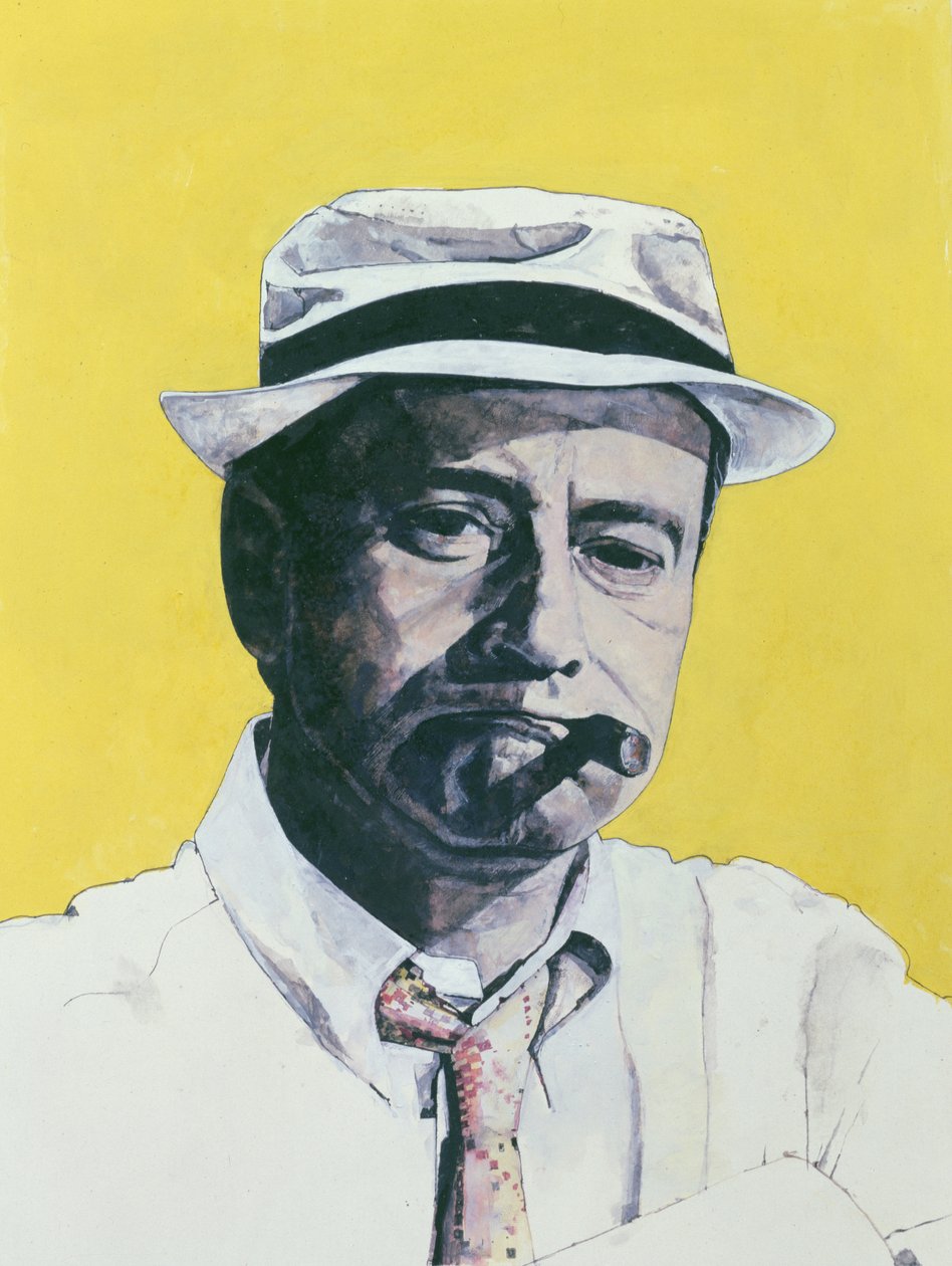 Portræt af Jack Lemmon, illustration til The Daily Mirror Color Supplement, 1964 (gouache ombord) af Barry Fantoni
