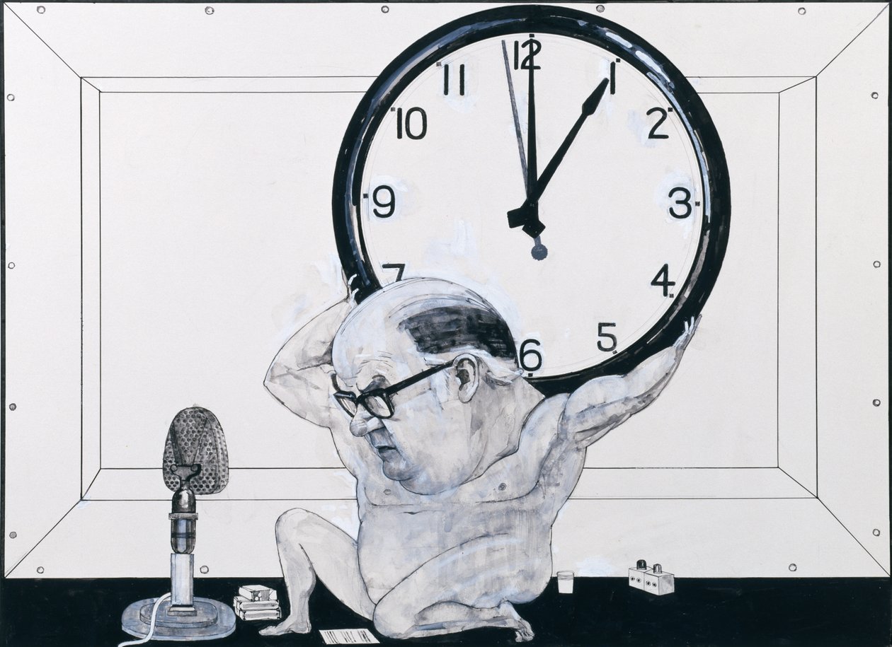 Portræt af William Hardcastle, illustration til The Radio Times, 1970