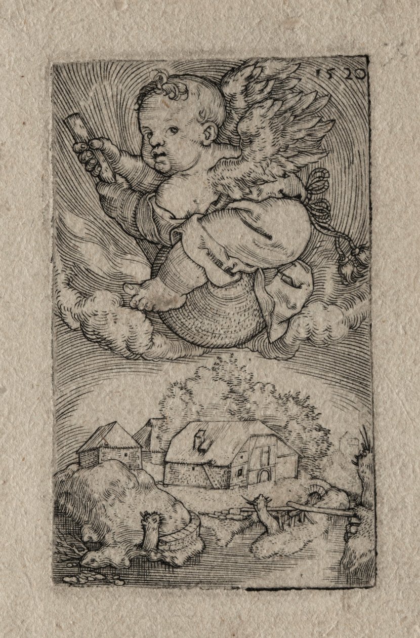Genius ridning på en bold, 1520. af Barthel Beham