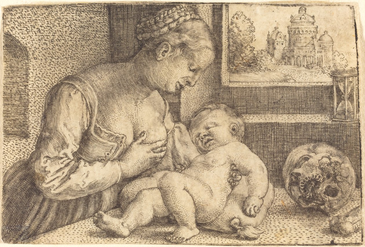 Madonna med kranium af Barthel Beham